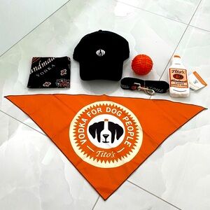 Tito’s Dog leash squeaky ball toy bowl hat or bandana ITEMS ARE SOLD SEPARATELY!